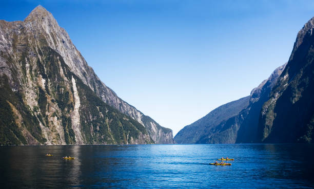 Kayakers in the Milford Sound of the South Island of New Zealand.Try these other portfolios: