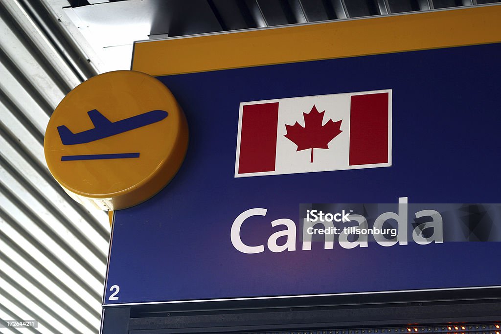 Aeropuerto de señal de salida de Canadá - Foto de stock de Canadá libre de derechos