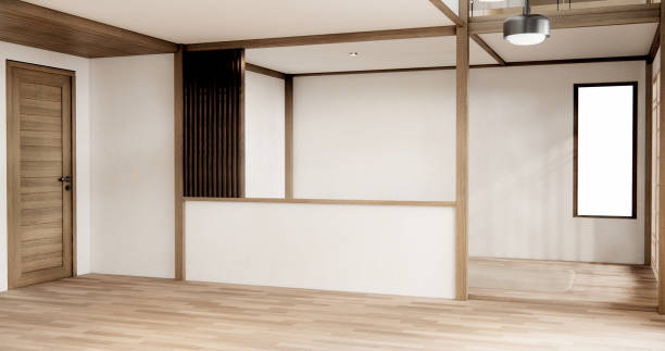 istock white Empty wooden room, Cleaning japan room interior 1726442223