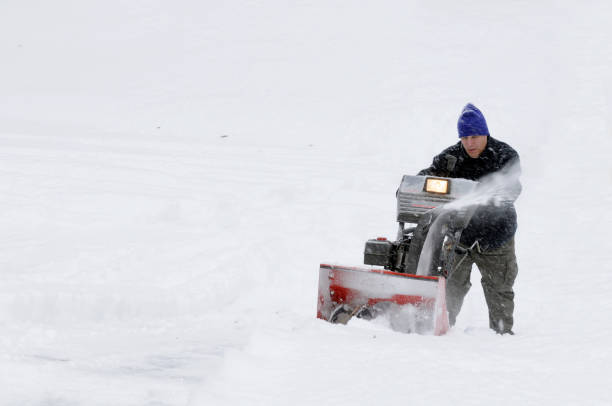 istock Snow blowing the driveway. 172644234