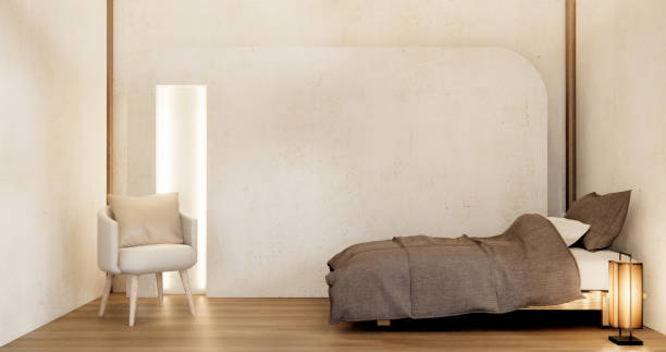 istock Muji Japan bedroom interior minimal style, Japanese interior. 1726442395