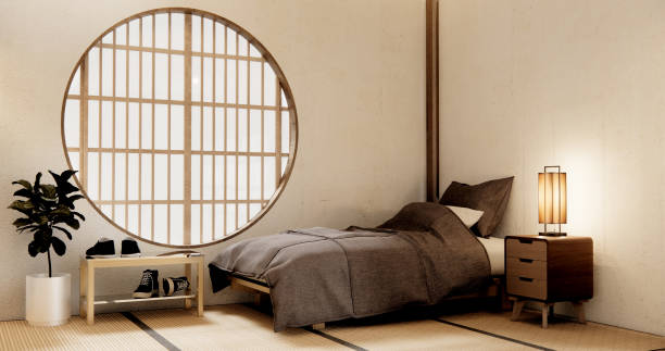 istock Muji Japan bedroom interior minimal style, Japanese interior. 1726443285