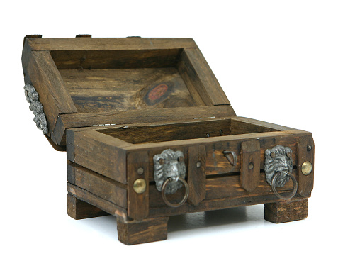 An open treasure chest, focus in middle.