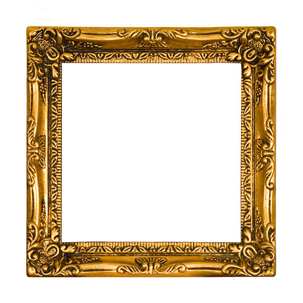 Antique Gold Picture Frame - Square stock photo