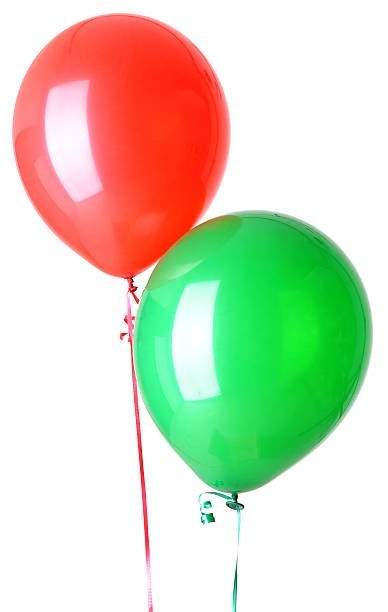 istock Red and Green Balloons Isolated on White Background 172645113