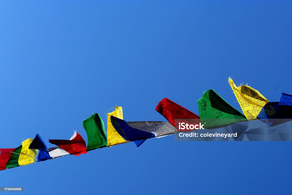 Bandiere di preghiera tibetano#2 - Foto stock royalty-free di Bandiera