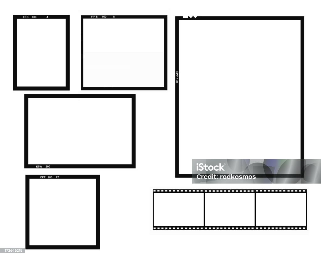 Light  Box Film formats Most film sizes to scale one sheet. Just cut and paste Camera Film Stock Photo
