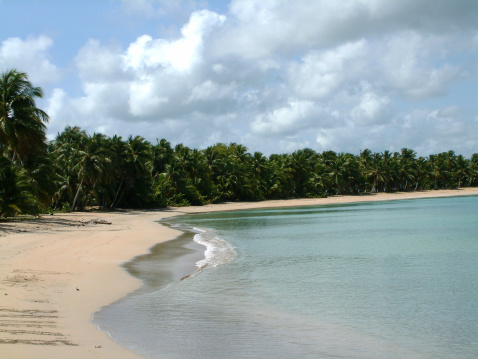 Caribbean sea and clouds sky. Nature background.