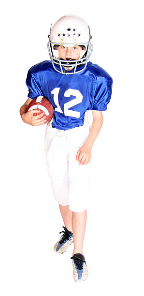 footballseries (19 - youth league american football childhood helmet fotografías e imágenes de stock