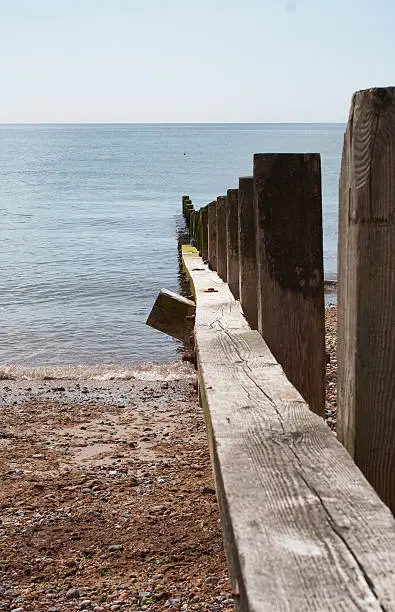 A breakwater at Worthing beach in Sussex England