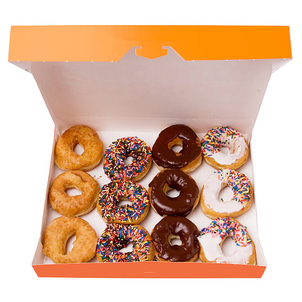 istock Box of doughnuts donuts with clipping path 172648600