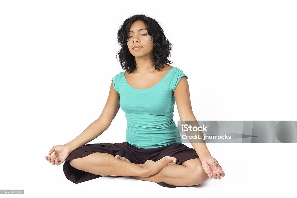 Meditation (명상) - 로열티 프리 흰색 배경 스톡 사진