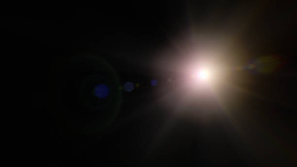istock Natural lens flare overlay on black background design element 1726487647