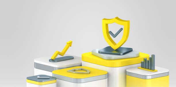 istock Everything is safe. Yellow shield icon representing safety and digital security in modern world 1726488134