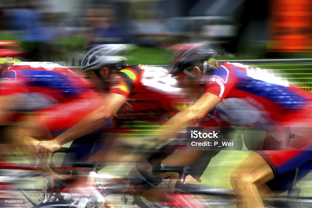 Bicycle Race Blur Blurred up close action of an intense bicycle race. Cycling Stock Photo