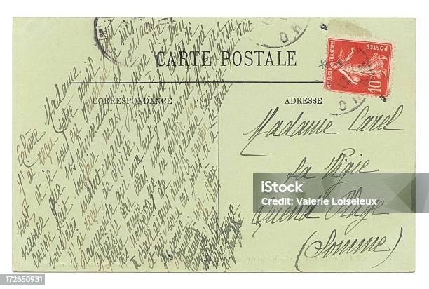 Antica Francese Cartolina - Fotografie stock e altre immagini di Cultura francese - Cultura francese, Firmare, Corrispondenza