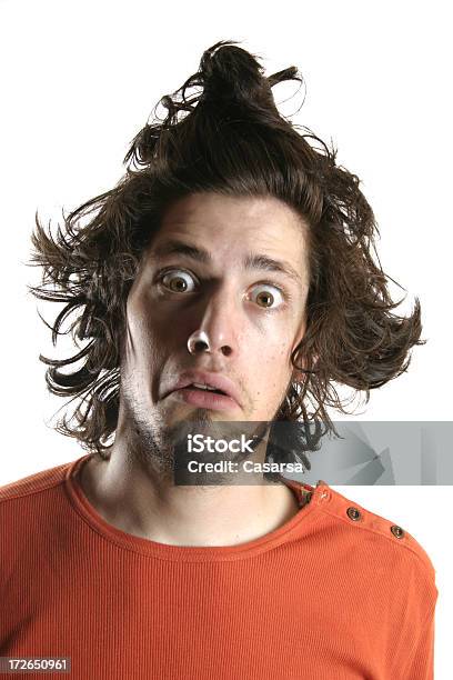 Funny Gesicht Stockfoto und mehr Bilder von Strubbelhaar - Strubbelhaar, Windzerzaustes Haar, Männer