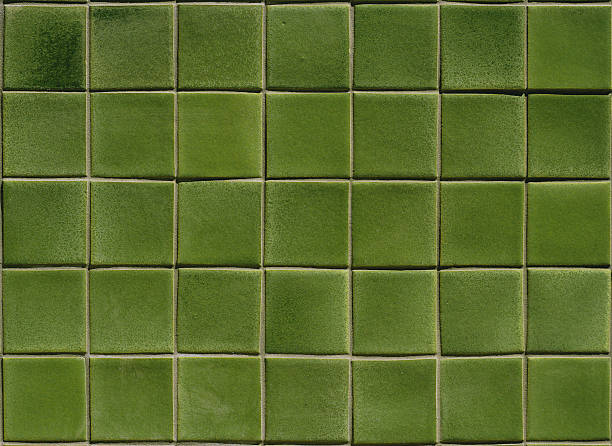 piastrelle verde - tiled floor foto e immagini stock