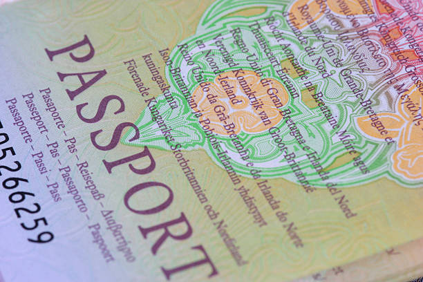 Close up of European union passport stock photo