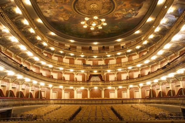 Wide angle view of theater interior Comments are wellcome. broadway manhattan stock pictures, royalty-free photos & images