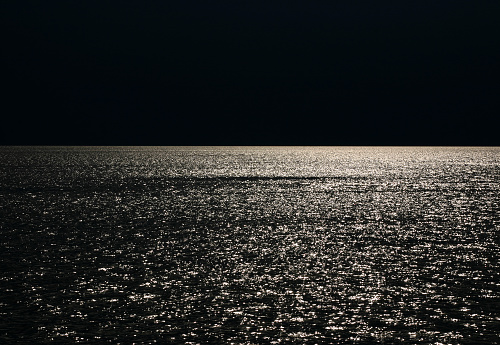 moon light glistening off the sea