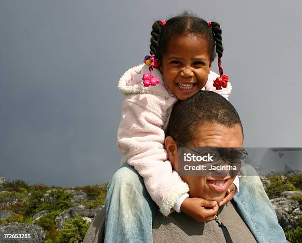 On Daddies Shoulder Stock Photo - Download Image Now - Adult, Africa, Animal Body Part