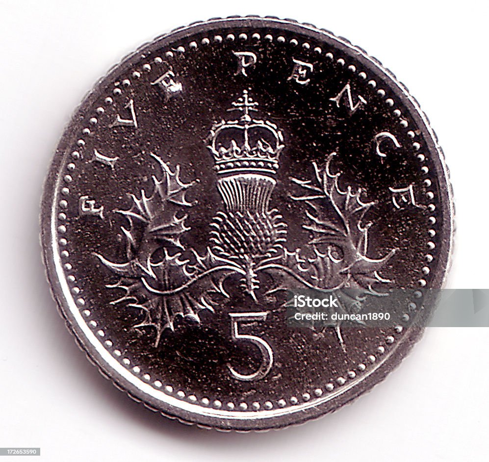 British 5 Pence Coin british 5 pence coin Banking Stock Photo