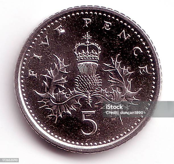 British 5 Pence Coin Stock Photo - Download Image Now - Banking, British Coin, British Currency