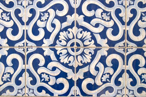 Tiles  Hand Painted and Ancient stock photo