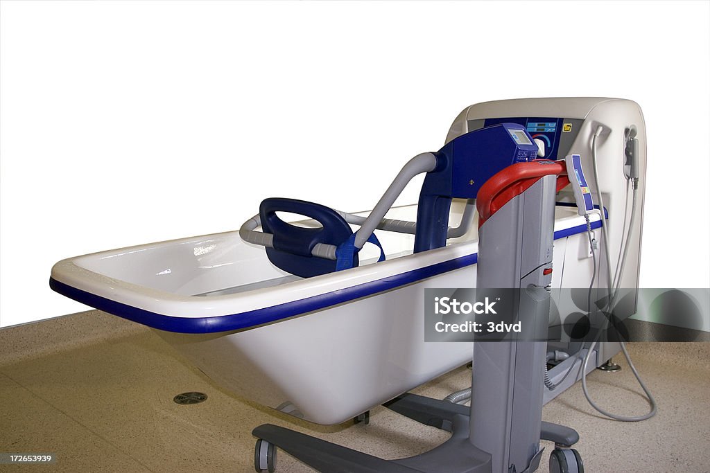 Supline bath with lift chair and path An isolated System 2000 Primo Arjo supline bath with Alenti lift chair as seen in hospitals or nursing homes around the world. Assistance Stock Photo