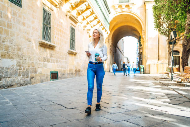 istock Woman enjoying the walk in Valletta, Malta 1726541268