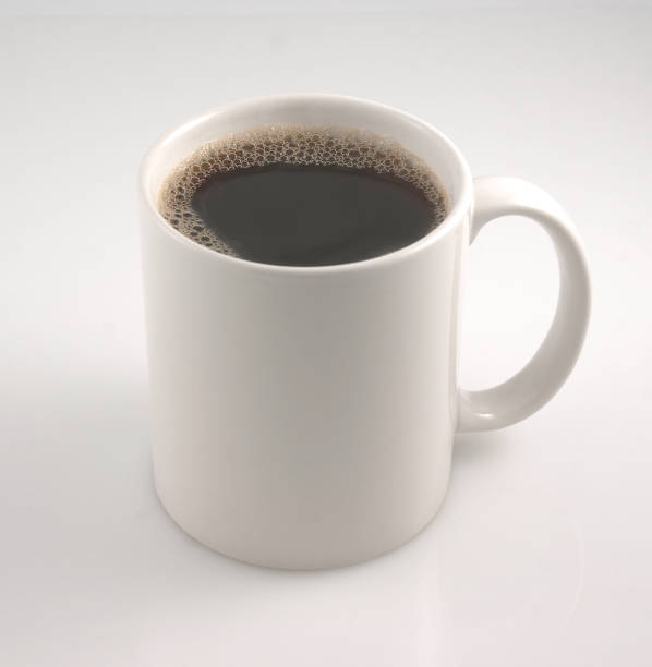 Cup of black coffee on the table.
