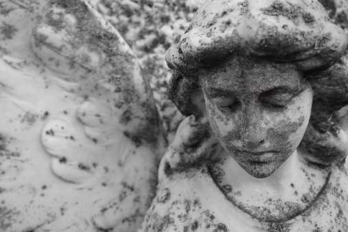 Back and White Cemetary Angel