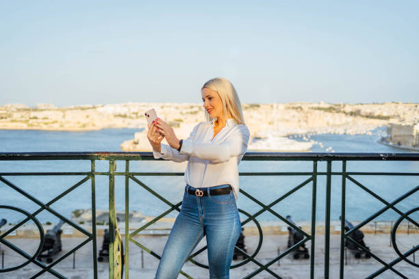 istock Young woman taking selfies in Valletta, Malta 1726552150