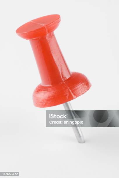 Red Push Pin Stock Photo - Download Image Now - Accuracy, Close-up, Cut Out