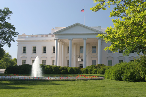 Front (South) lawn of the president's home in washington