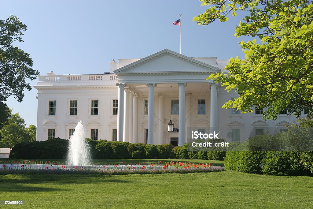 Whitehouse na pięknym wiosennym dzień w DC - Zbiór zdjęć royalty-free (Biały Dom)