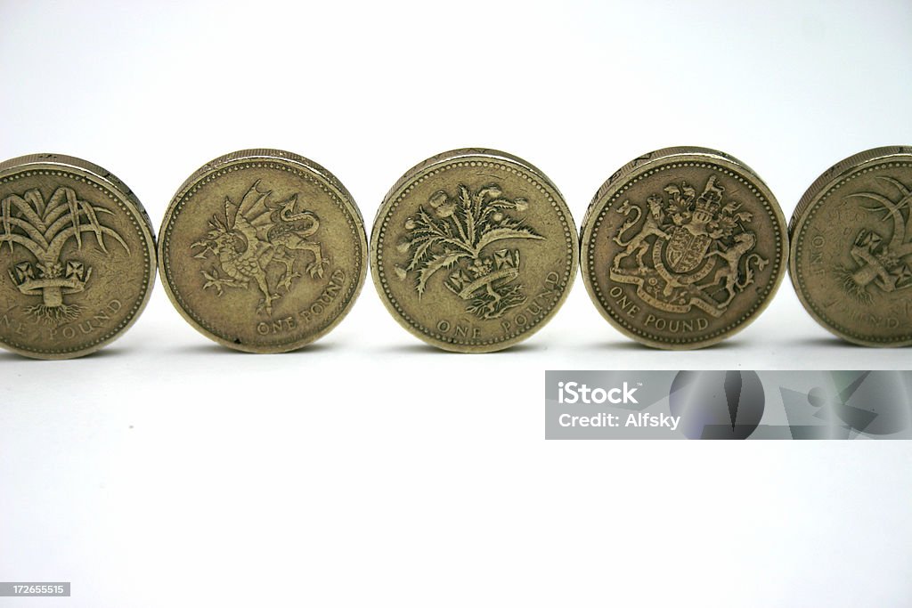 Britisches Pfund-Münzen - Lizenzfrei Bankgeschäft Stock-Foto