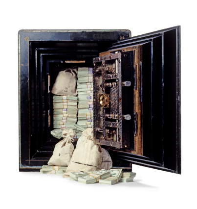 Cash in an old antique safe.To see more of my financial images click on the link below: