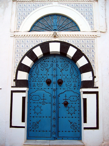 Typical bleu door with black iron on it. This one can be found in the beautifull town of Sidi Bou SaAd.Door 1 can be found here: