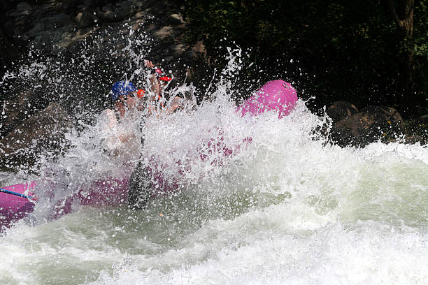 ярко-розовый - white water rafting фотографии стоковые фото и изображения