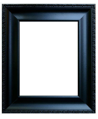 Black photo frame with blank center.  You add the photo.