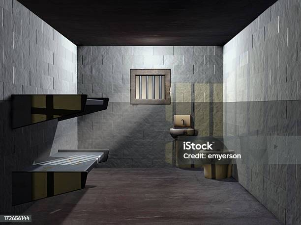 Cela De Prisão - Fotografias de stock e mais imagens de Betão - Betão, Cabelo Grisalho, Cela de Prisão