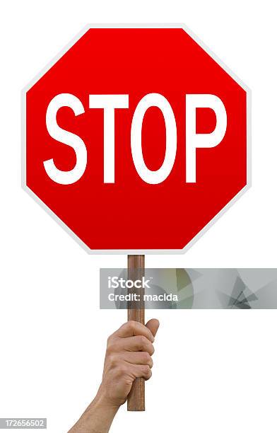 Señal De Stop Foto de stock y más banco de imágenes de Señal de stop - Señal de stop, Stop - Palabra en inglés, Agarrar