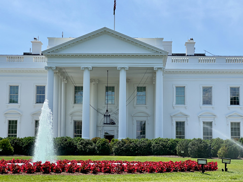 The White House, where the President of the United States lives.