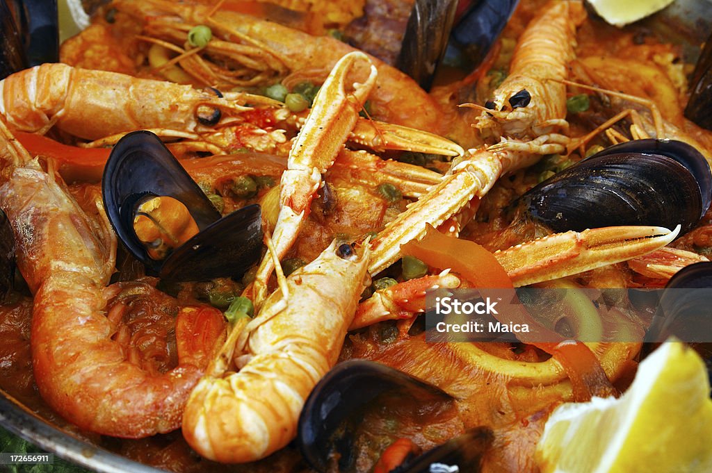 Paella (close-up) - Foto de stock de Camarão - Frutos do Mar royalty-free