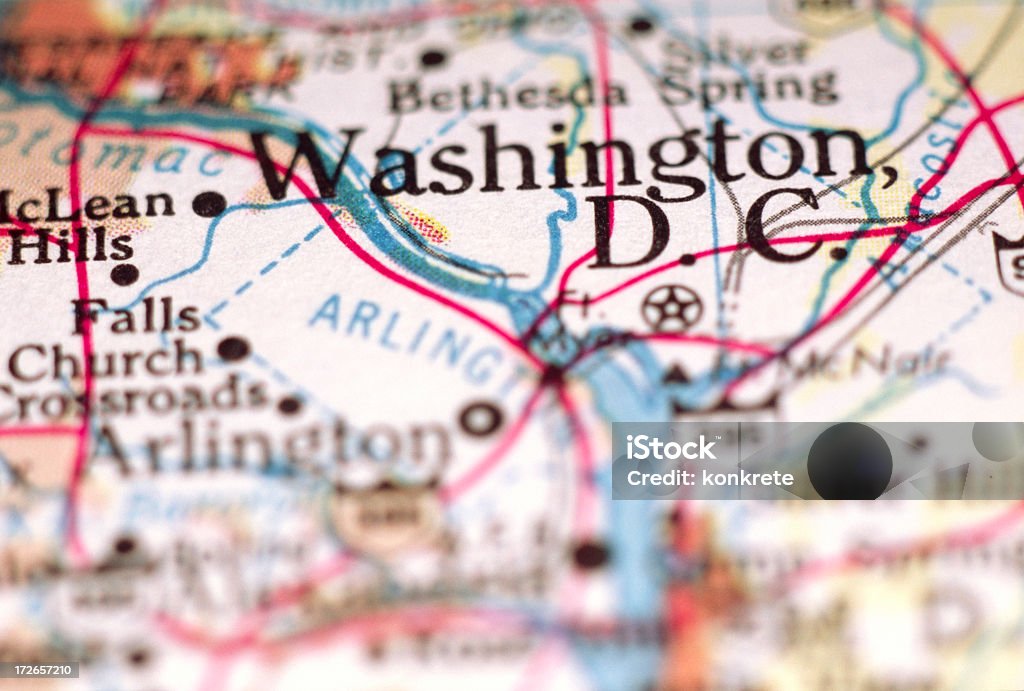 Вашингтон на карте - Стоковые фото Вашингтон округ Колумбия роялти-фри
