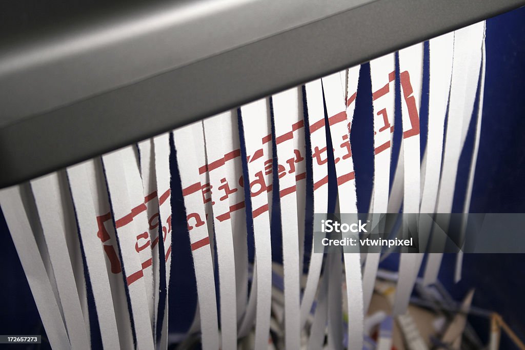 CONFIDENCIAL - Foto de stock de Trituradora de papel libre de derechos