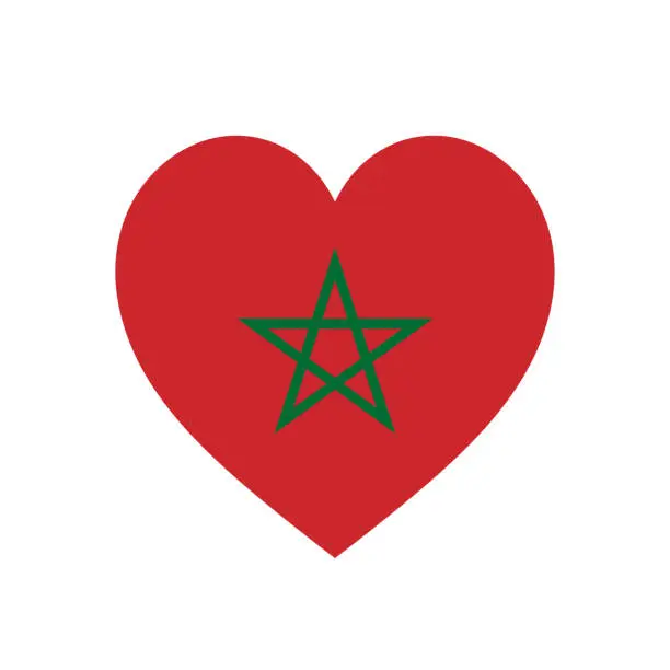 Vector illustration of Morocco heart flag. Vector