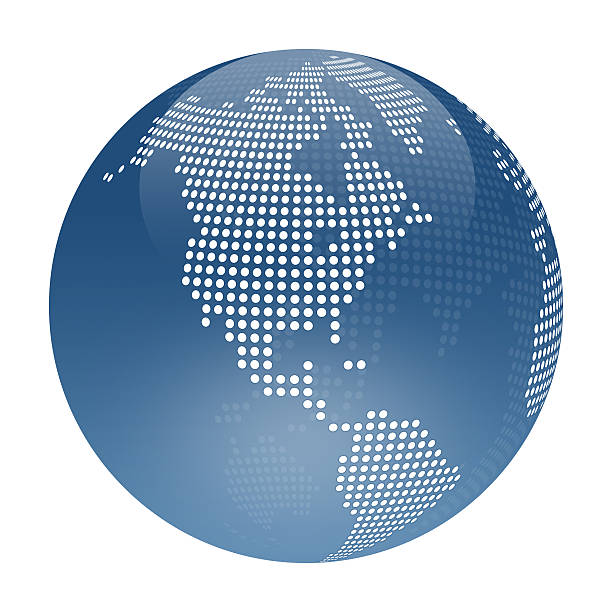 Digital North America in Blue Globe stock photo